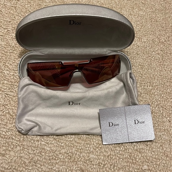 Dior Accessories - Vintage Christian Dior VIKTIM 2 Wrap Mask Black & Silver Sunglasses 2000'S Y2K
